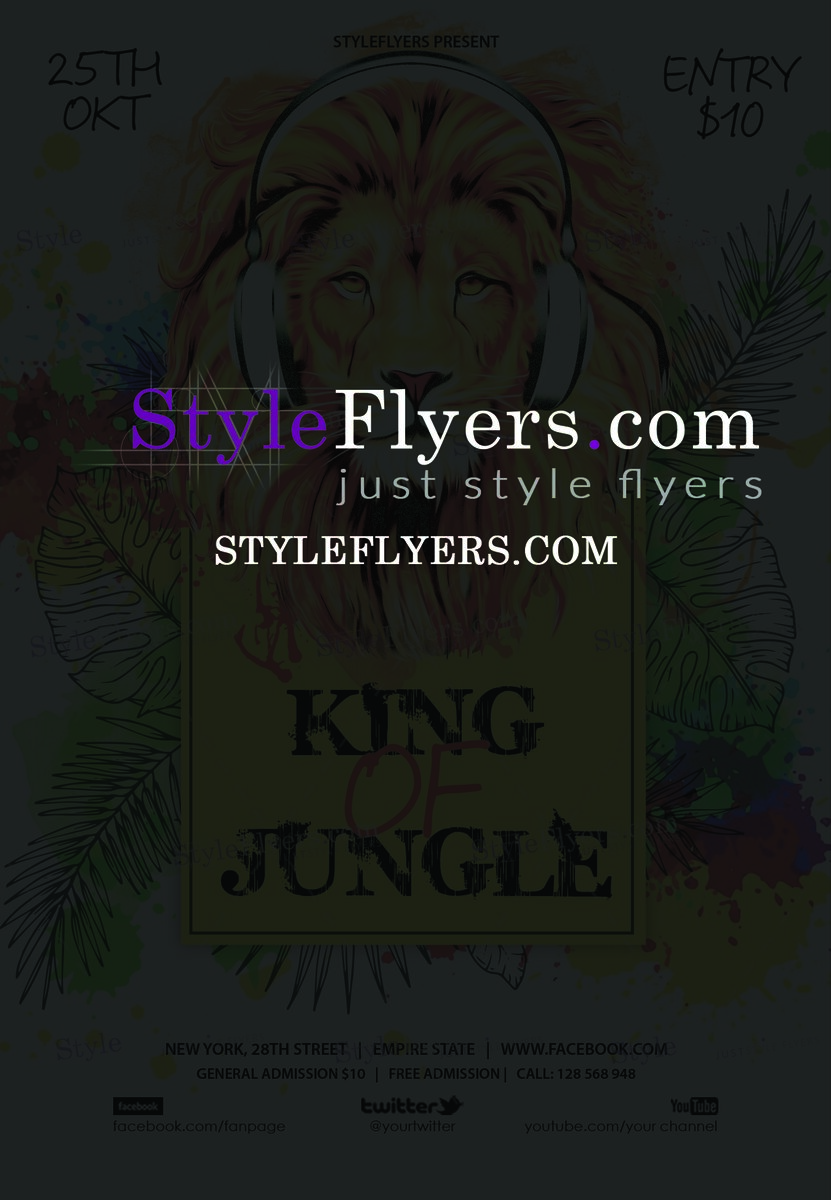 king of jungle PSD Flyer Template
