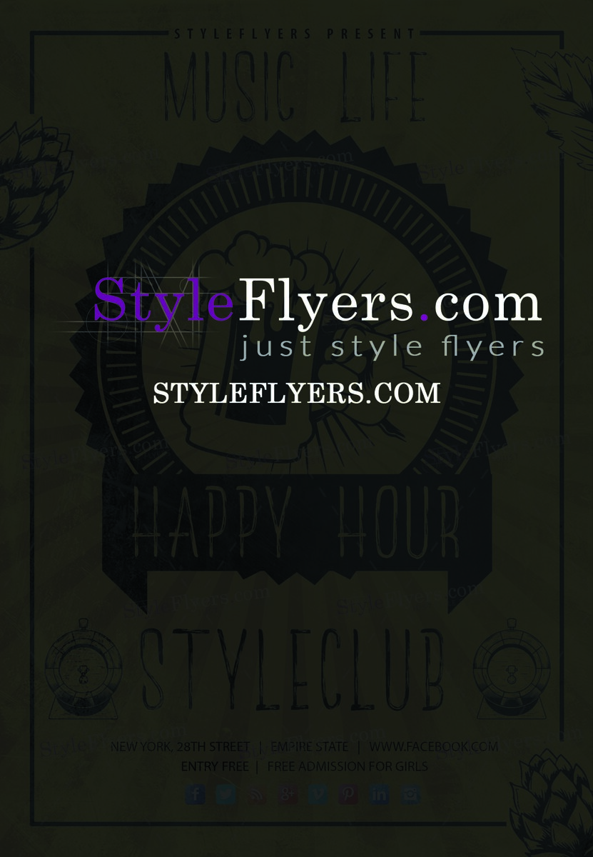 Happy Hour PSD Flyer Template