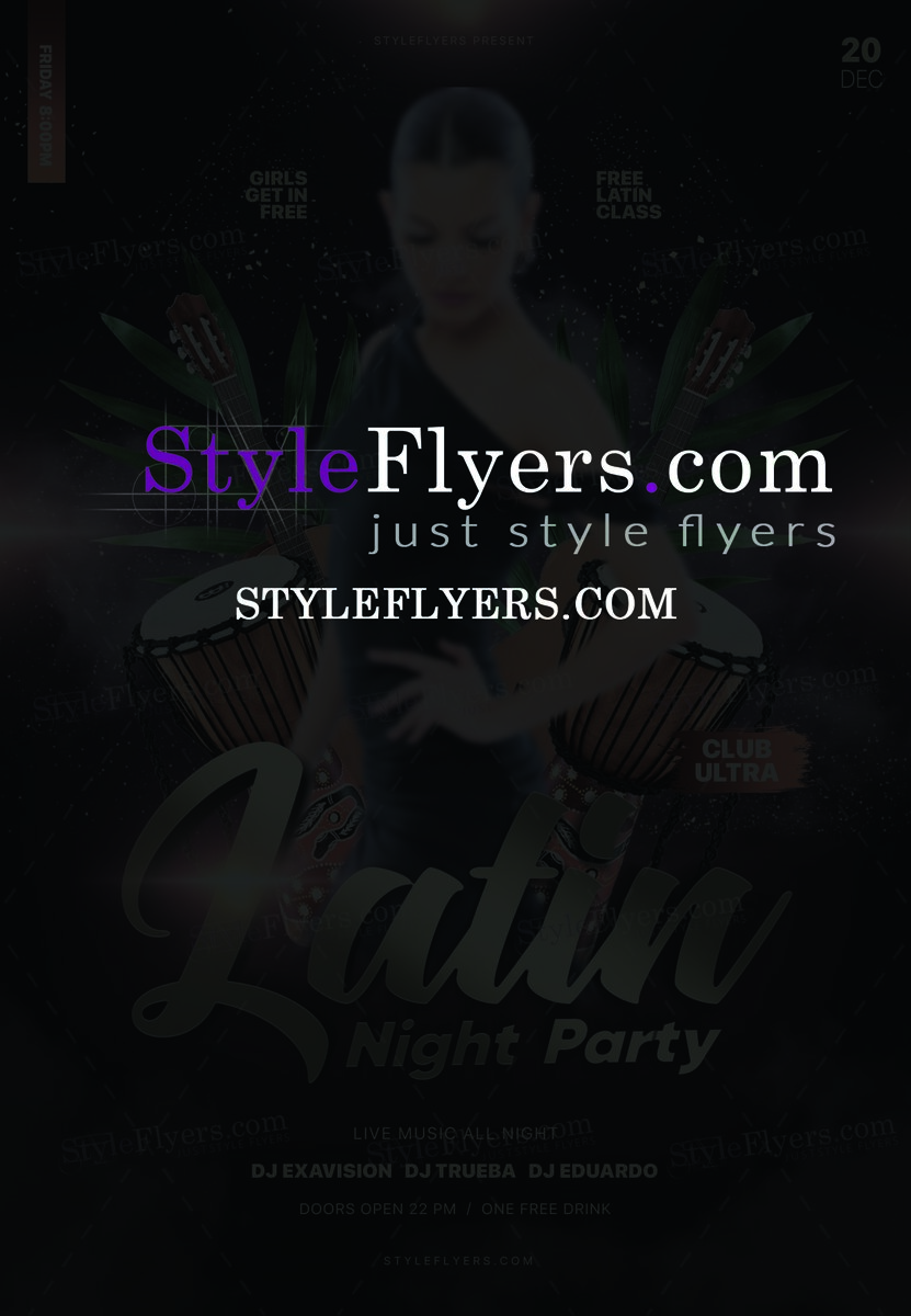 Latin Night Party PSD Flyer Template