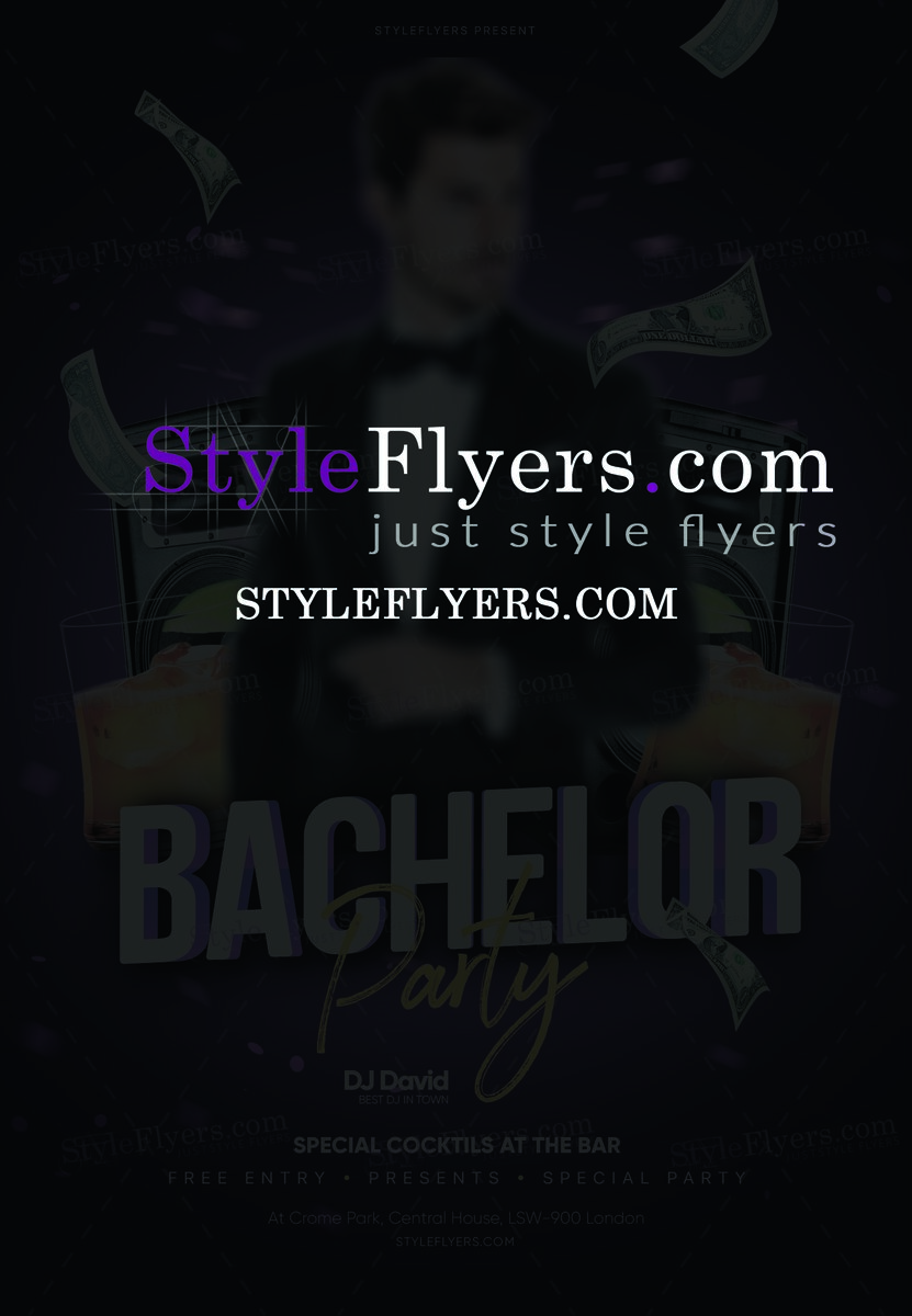 Bachelor Party PSD Flyer Template 1