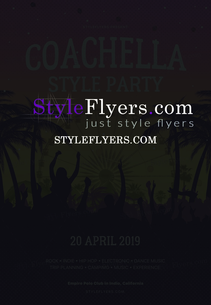 Сoachela Style Party PSD Flyer Template