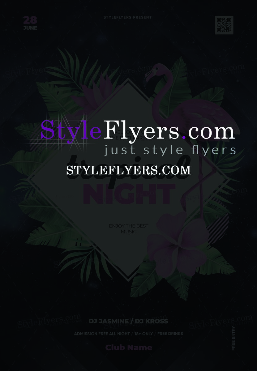 Tropical Night PSD Flyer Template