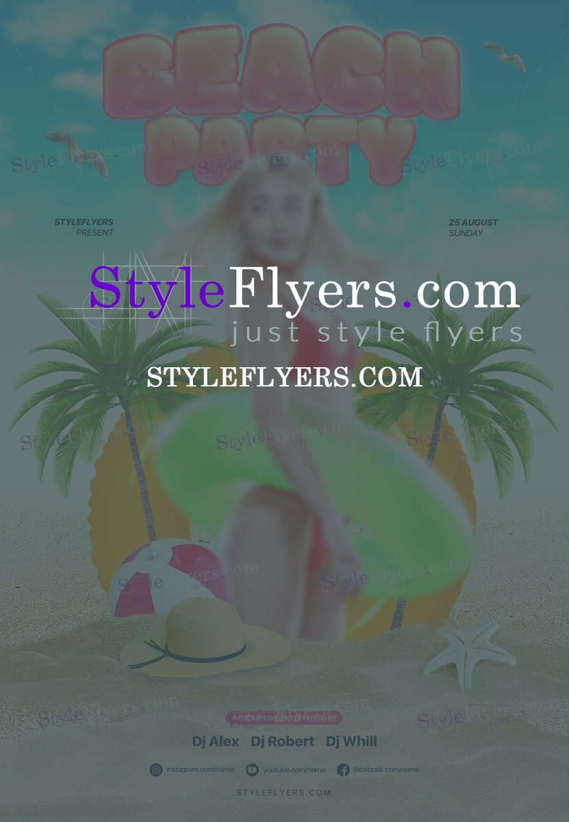 Beach Party PSD Flyer Template