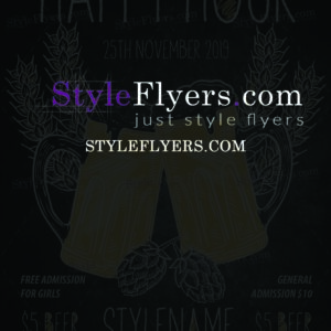 happy hour PSD Flyer Template