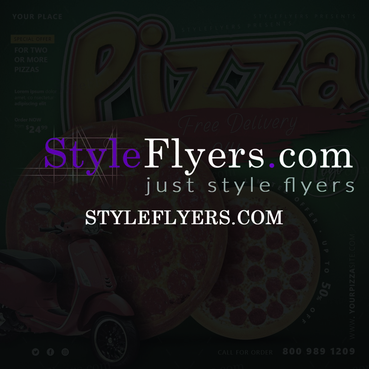 pizza delivery flyer