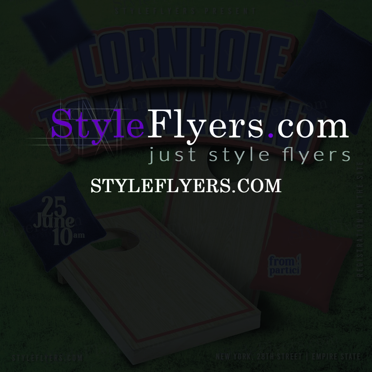 cornhole tournament PSD Flyer Template