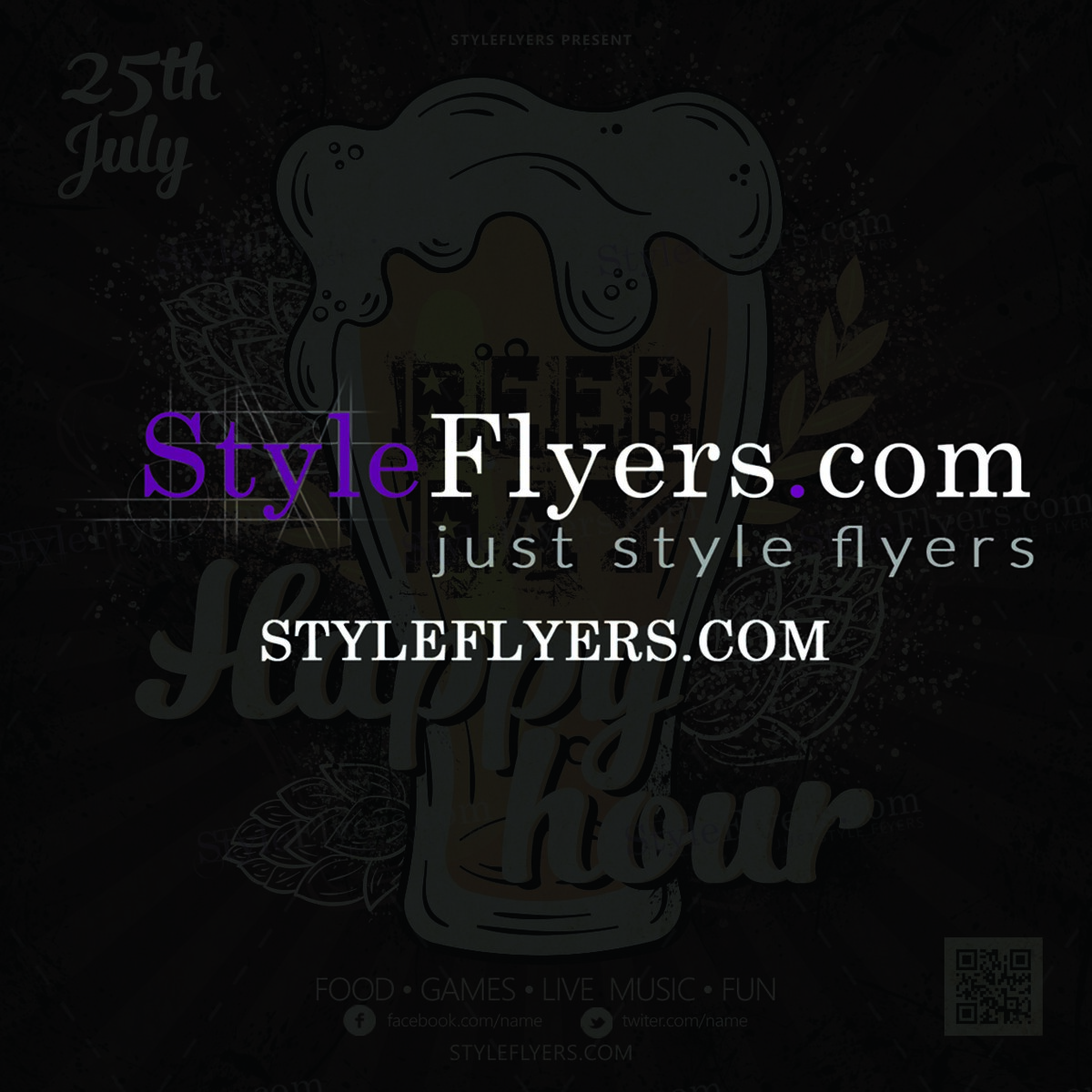beer day happy hour PSD Flyer Template
