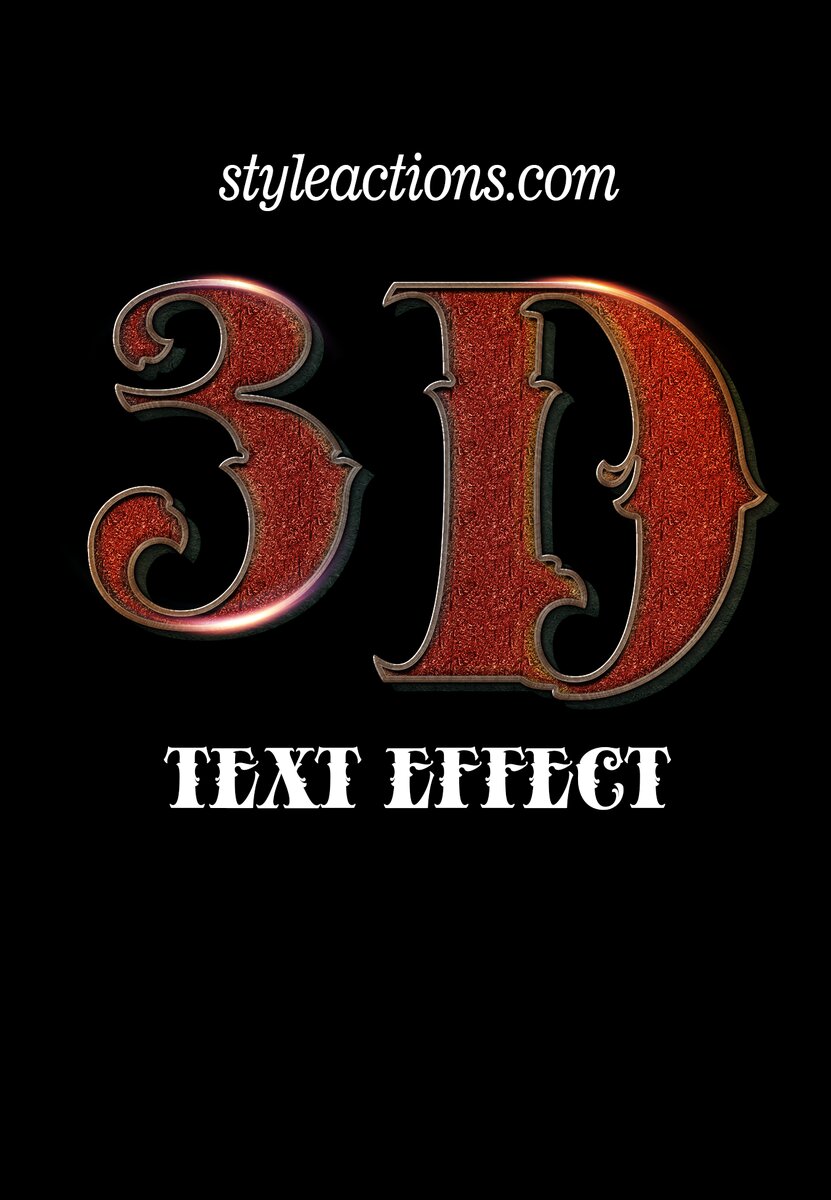 3d Text PS Action