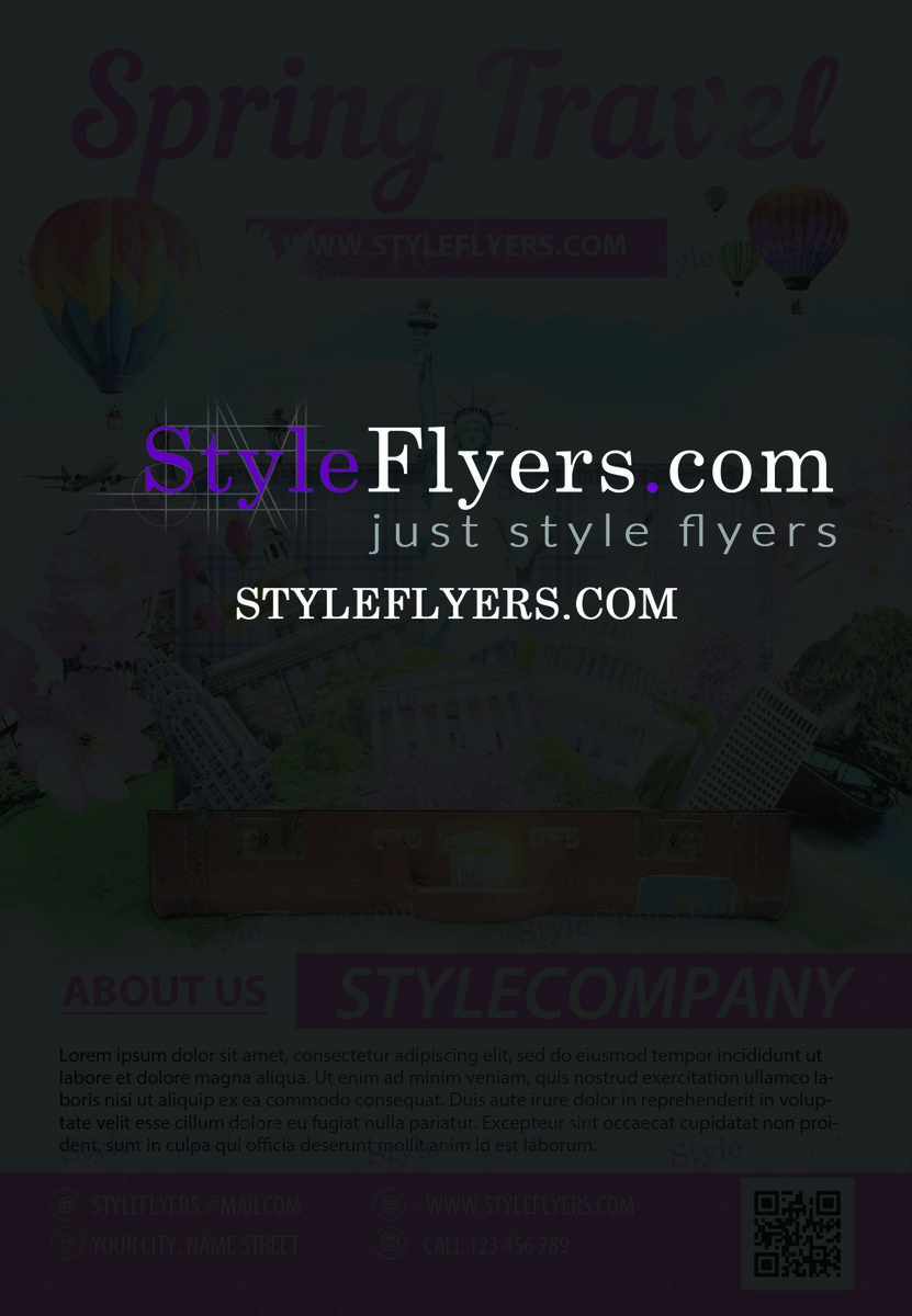Spring travel PSD Flyer Template