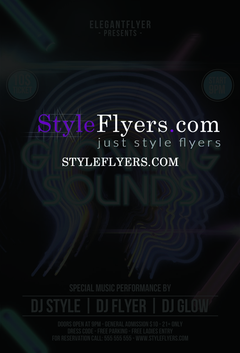 Glowing Sounds PSD Flyer Template