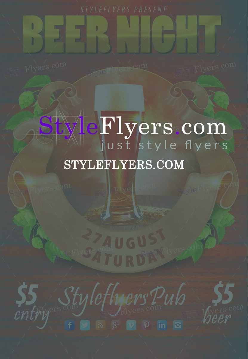 beer night PSD Flyer Template