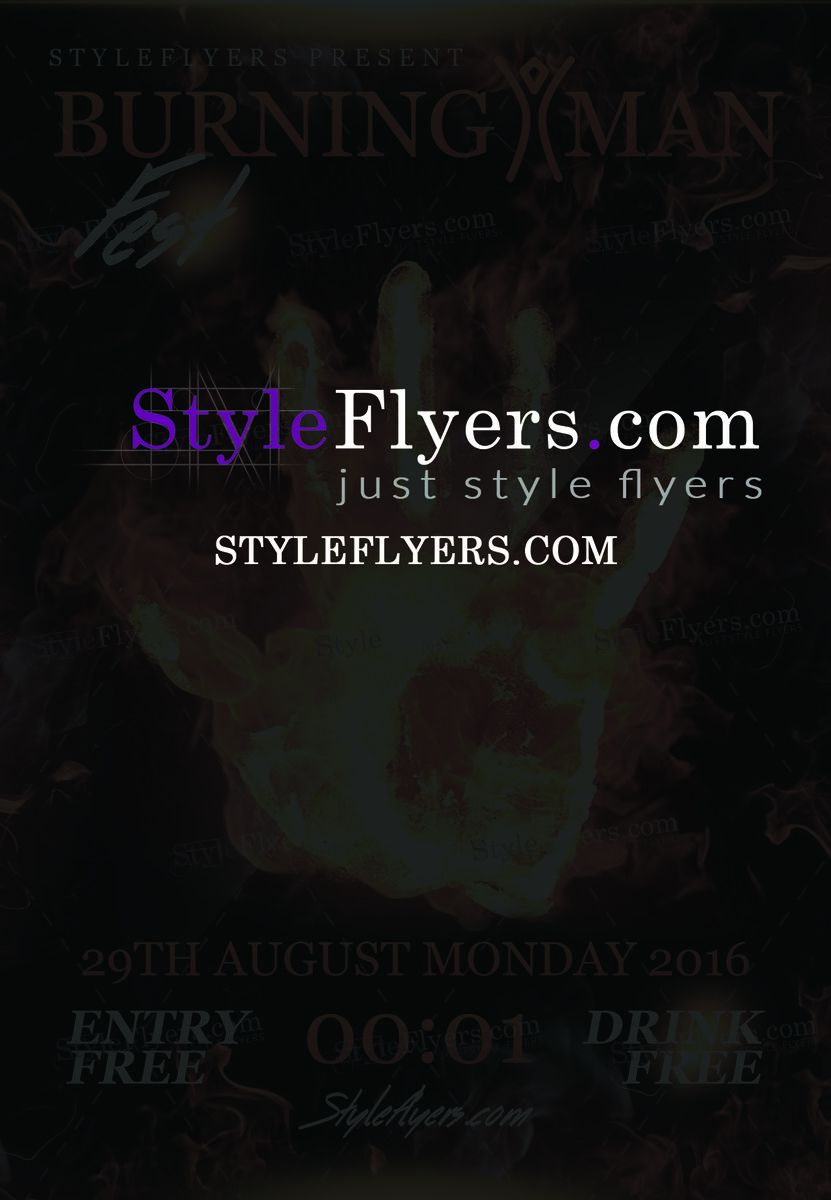 burning man fest PSD Flyer Template
