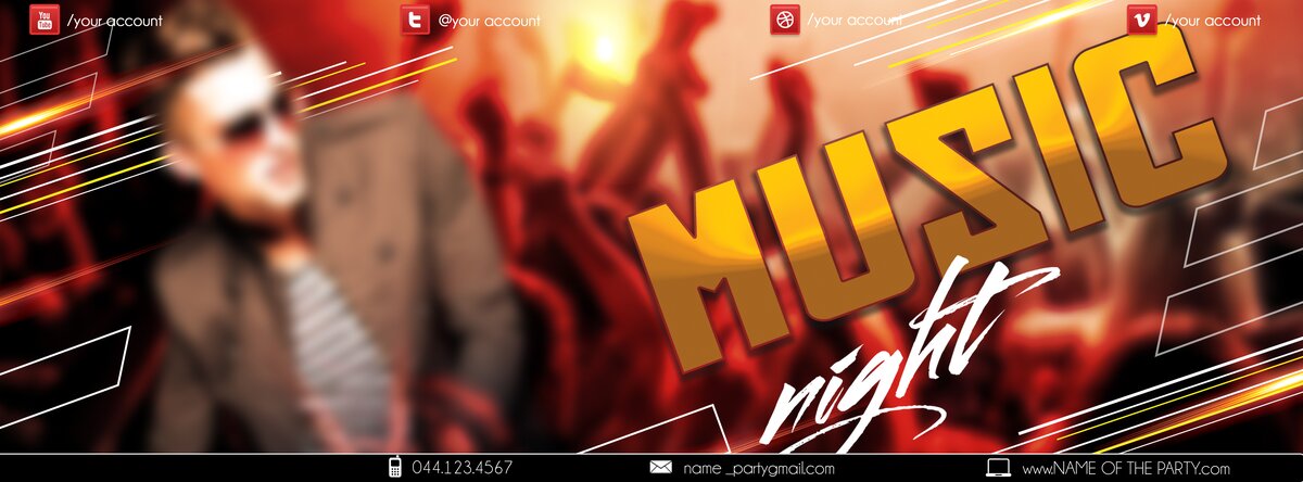 music night PSD Flyer Template