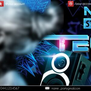 techno PSD Flyer Template