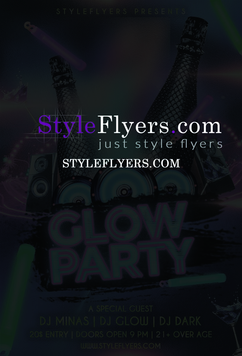 Dj Glow PSD Flyer Template