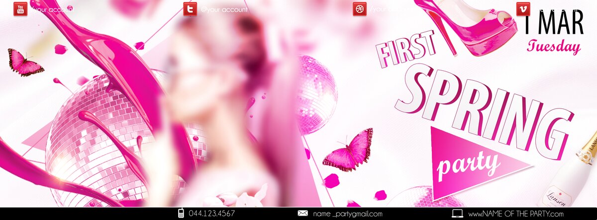 First spring party PSD Flyer Template