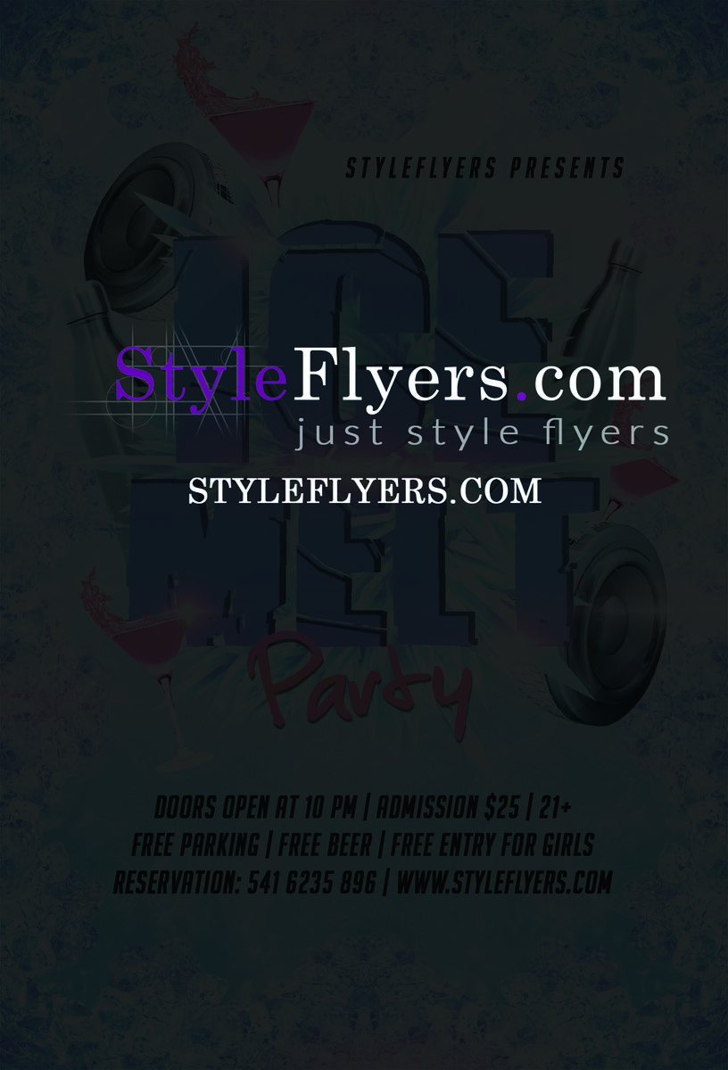 Ice melt party PSD Flyer Template