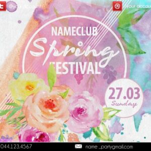 Spring festival PSD Flyer Template
