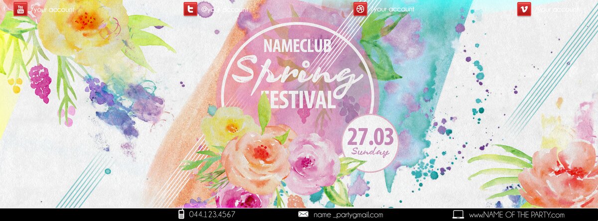 Spring festival PSD Flyer Template