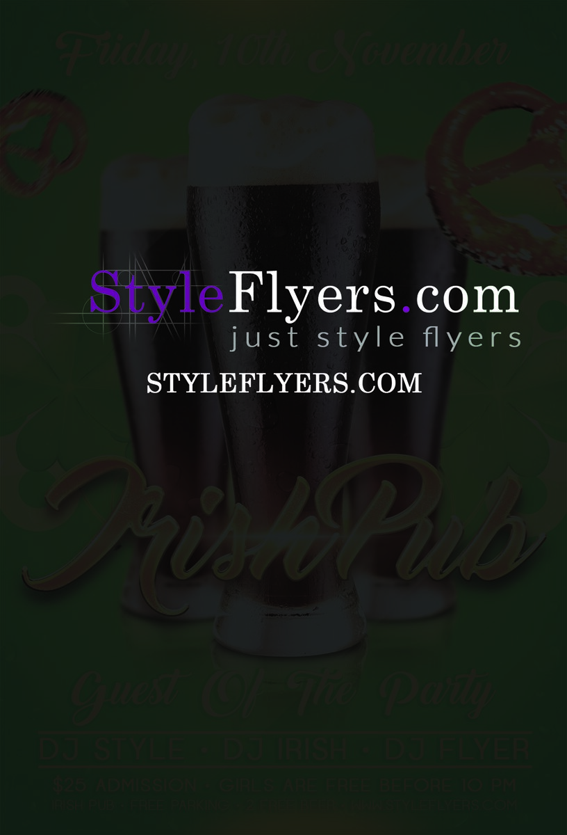 irish pub PSD Flyer Template