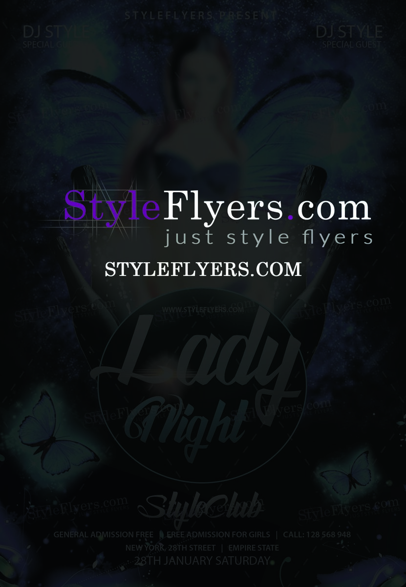 lady night PSD Flyer Template