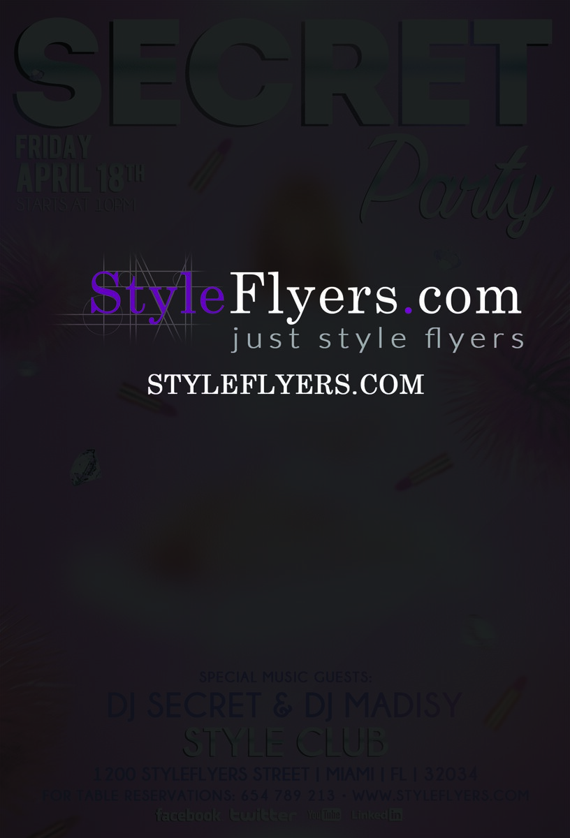 secret party PSD Flyer Template