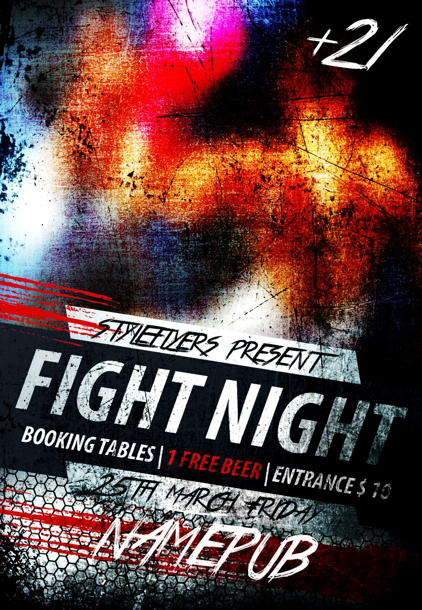 fight night1 PSD Flyer Template