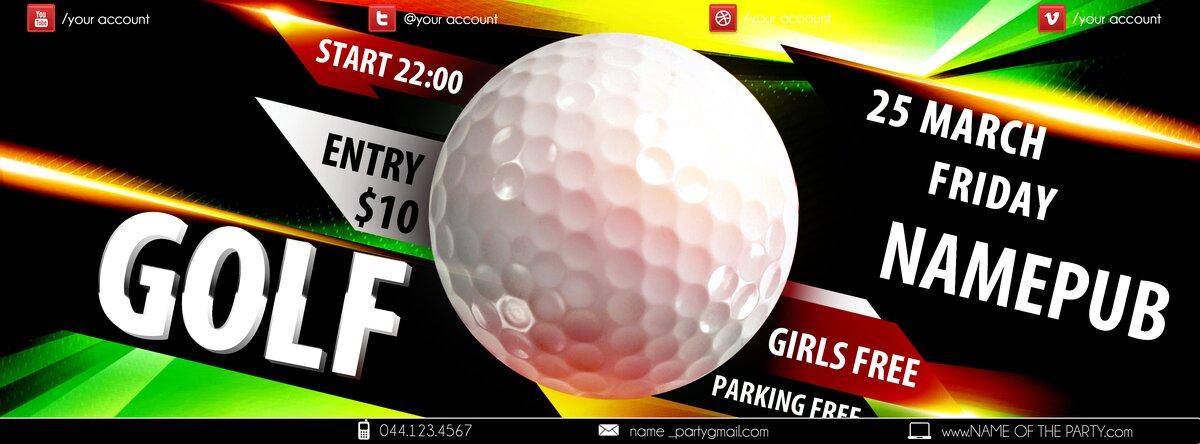 golf PSD Flyer Template
