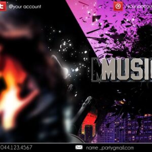 music maniacs party PSD Flyer Template