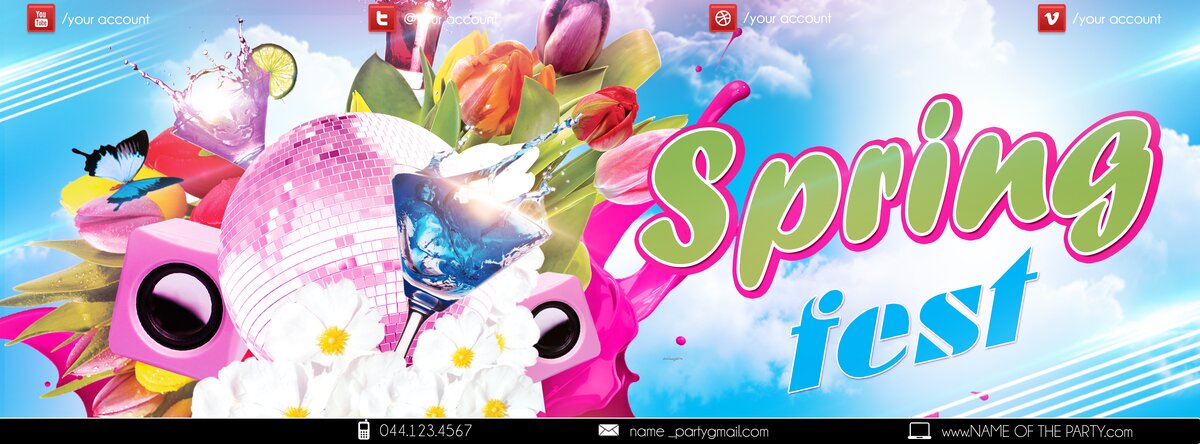 spring fest PSD Flyer Template