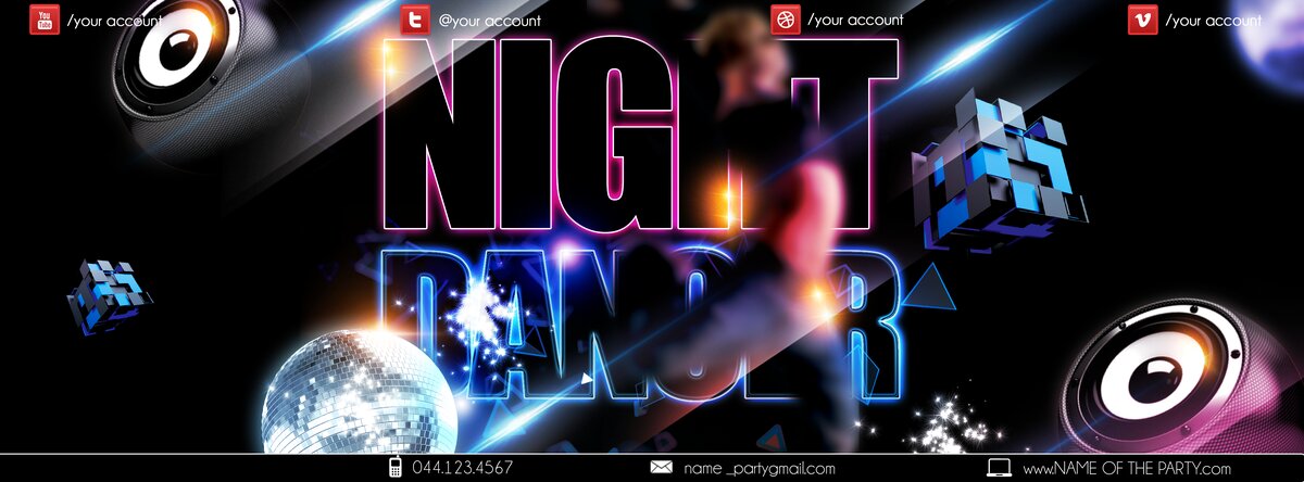 night dancer PSD Flyer Template