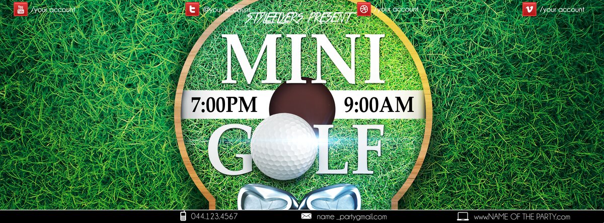 mini golf PSD Flyer Template