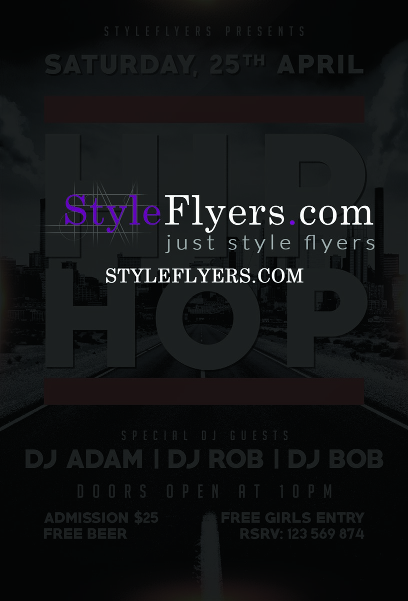 hiphop party PSD Flyer Template