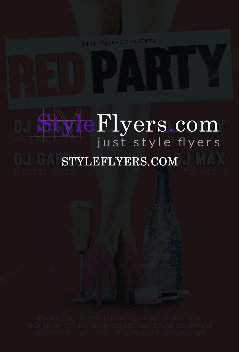 red party PSD Flyer Template