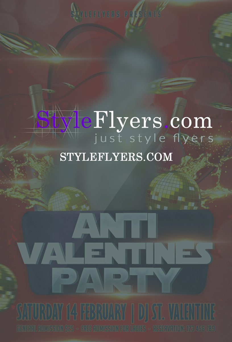 anti valentine party PSD Flyer Template