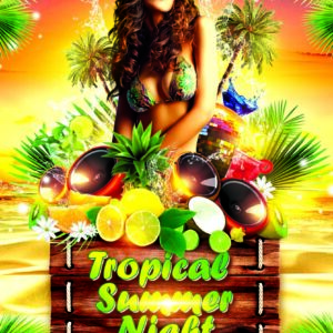 Tropical Summer Night PSD Flyer Template