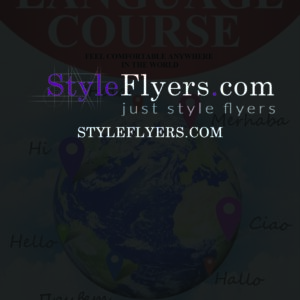 language course PSD Flyer Template