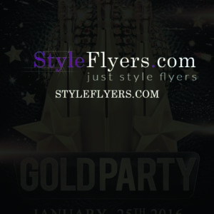 gold party PSD Flyer Template