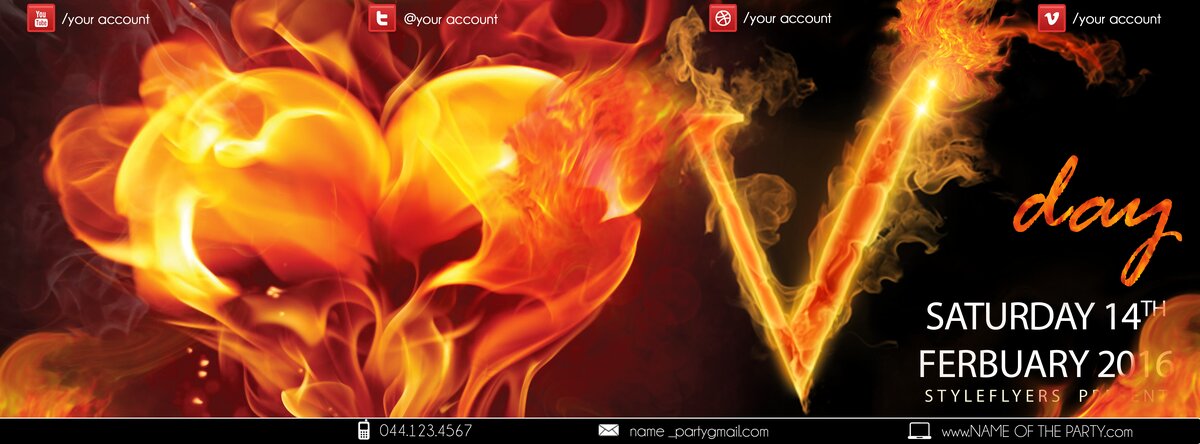 V DAY PSD Flyer Template
