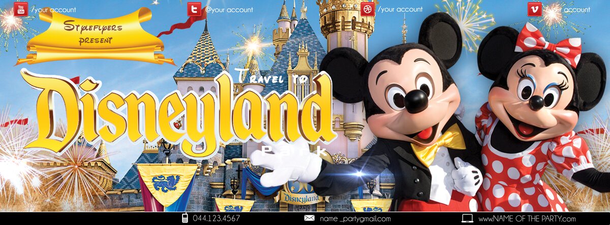 Travel to Disney Land PSD Flyer Template