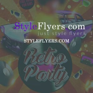 retro party PSD Flyer Template