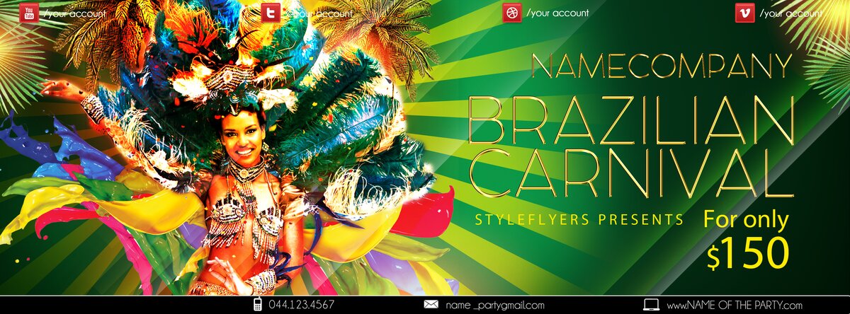 brazilian carnival travel flyer
