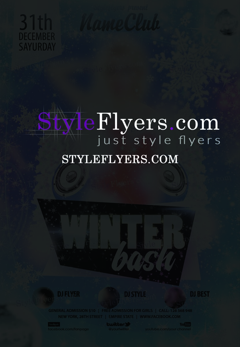 winter bash PSD Flyer Template