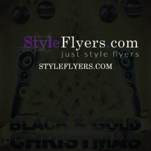 Black and Gold Christmas Party PSD Flyer Template