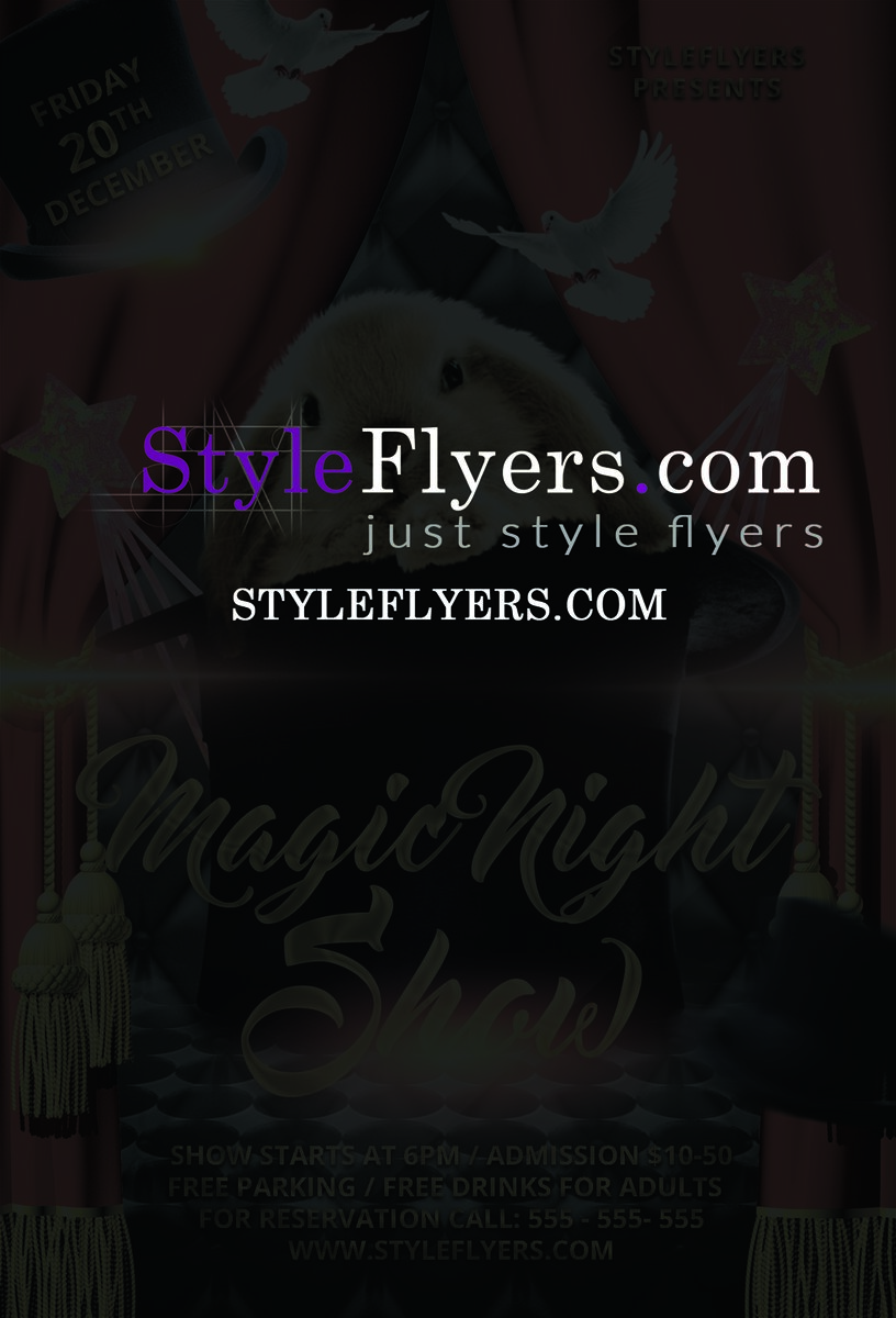 magic night show PSD Flyer Template