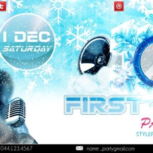First Winter Party1 PSD Flyer Template