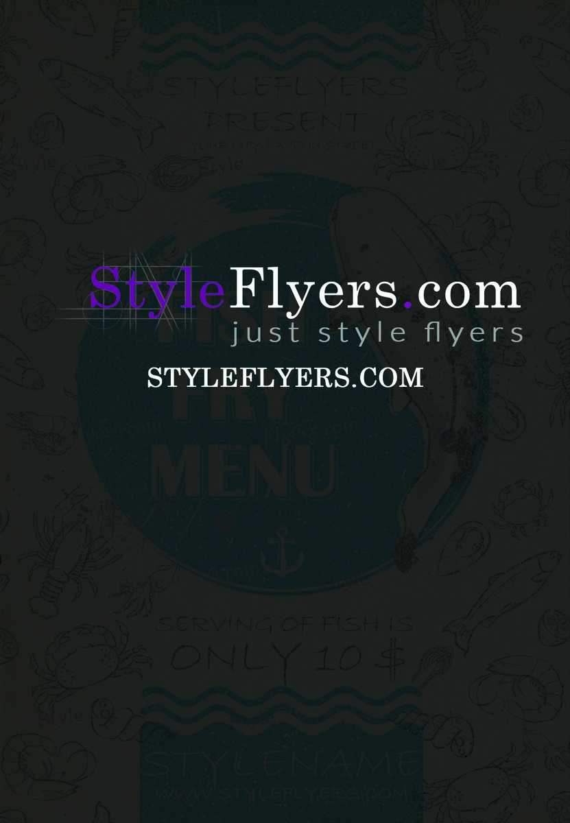 fish fry menu PSD Flyer Template