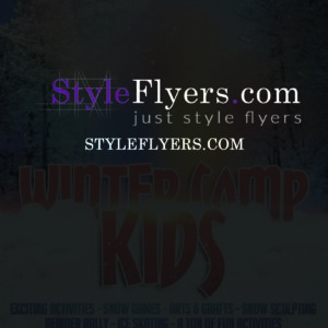 kids winter camp PSD Flyer Template