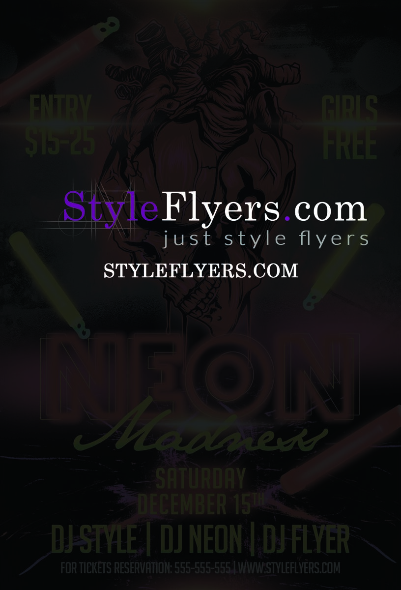 neon madness PSD Flyer Template