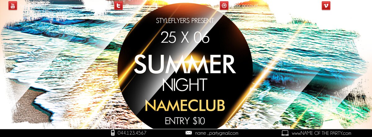 summer nigt PSD Flyer Template